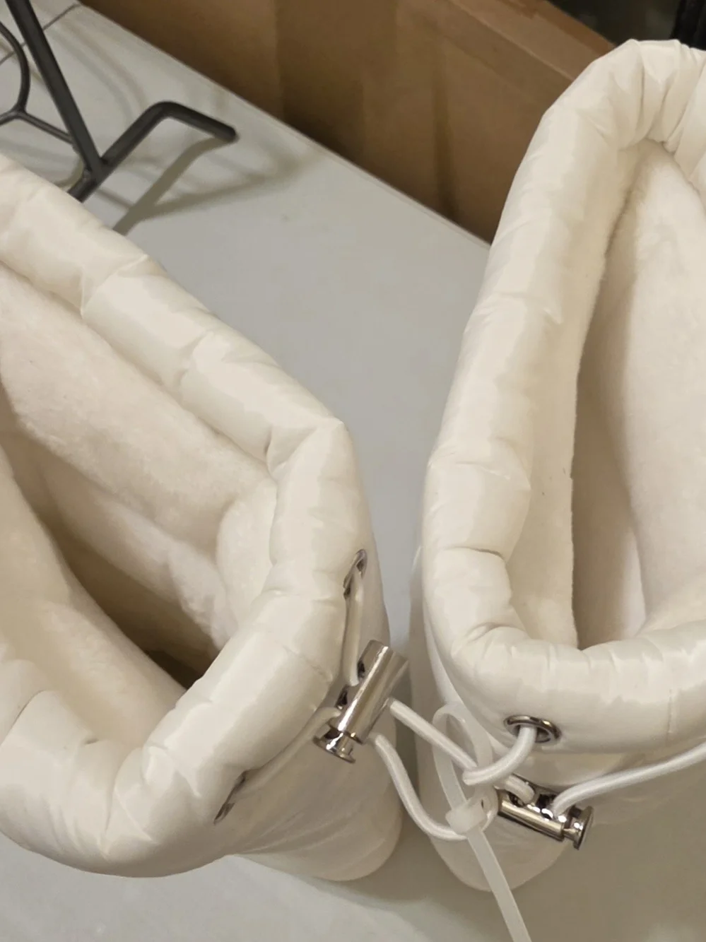 White Women's Puffer Knee-High Boots